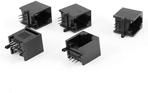 Yeni Lon0167 5 Adet Siyah Korumasız RJ12 6P6C Ağ LAN Ethernet PCB Konnektör Jakları(5 Stk. Schwarzer ungeschirmter