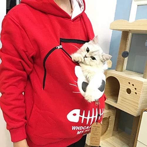 Kadınlar için Hoodies Uzun Kollu Üstleri Kedi Üstleri kadın Kazak Nefes Kazak Kılıfı Hood Hayvan Taşıma
