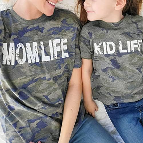 Anne Çocuk Yaşam Seti Camo Gömlek Anne ve Çocuk Eşleştirme Tees Vintage Kamuflaj Tshirt Anne anneler Günü için Hediye