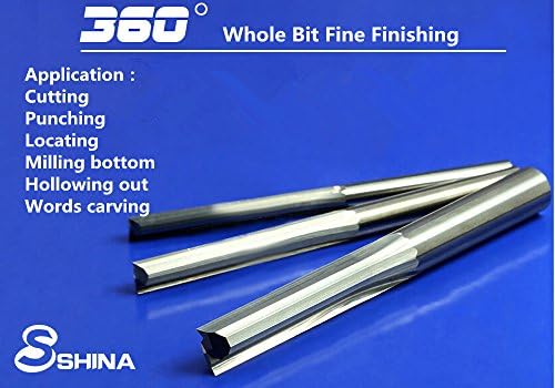 SHINA 5 Adet 4mm 1/6 Shank Çift Flüt Düz Yuvası Tungsten Karbür CNC Freze Uçları End Mill Yoğunluk Kurulu Gravür Aracı