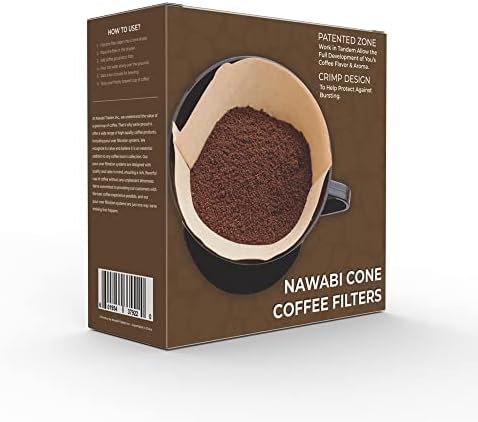 Nawabi 2-120 Adet Doğal Koni Kahve Filtreleri, Ağartılmamış Kahverengi Tek Kullanımlık Kağıt, Patlama Yok, Kahve