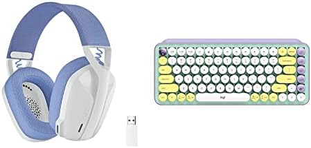 Logitech G435 Lıghtspeed ve Bluetooth Kablosuz Oyun Kulaklığı-Logitech POP Tuşlu Beyaz Mekanik Kablosuz Klavye-Daydream