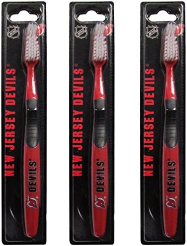NHL New Jersey Devils Yetişkin Diş Fırçası, Mavi, 3'lü Paket