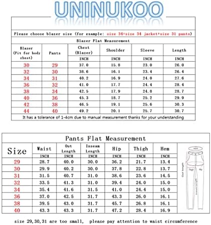 UNINUKOO Erkek Takım Elbise Slim Fit 1 Düğme 2 Parça Düğün Parti Tatil Düz Renk Smokin Takım Elbise Erkekler için