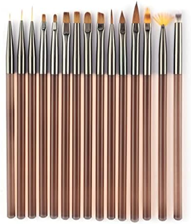 Yok 15 adet / takım Akrilik şeffaf manikür fırçası Farklı Jel tırnak fırçaları Oyma Çizim hattı Kalem Aracı (Renk