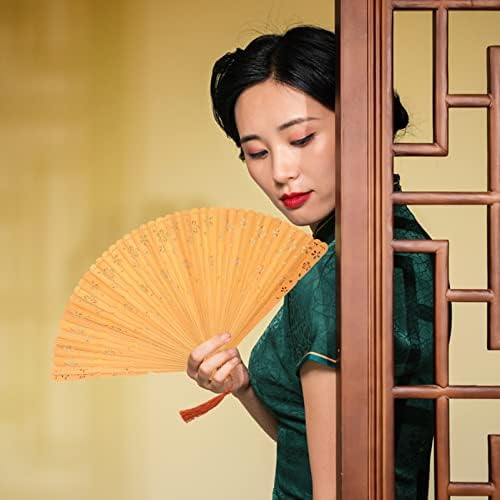 Didiseaon Taşınabilir Fanlar yelpaze Ahşap El Fanı Japon Vintage Retro Tarzı El Yapımı el fanı Püsküller ile Ev Dekorasyon