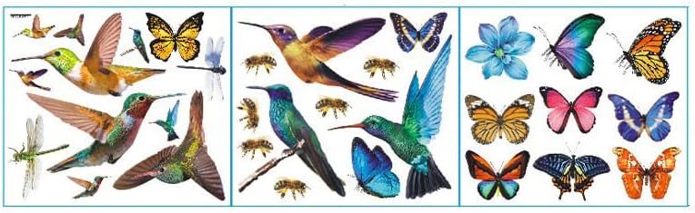 Bahar Cam Pencere Hummingbird Anti Çarpışma Uyarı Sticker Kendinden Yapışkanlı Hayvan Oturma Odası Renk Kelebek Dekoratif