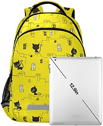 MNSRUU okul sırt çantası göğüs kemeri, Karikatür Hayvan Sevimli Kedi Laptop Sırt Çantası, Seyahat Yürüyüş erkekler