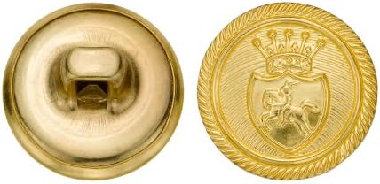 C & C Metal Ürünleri 5312 Royal Horse Crest Metal Düğme, Beden 24 Ligne, Altın, 72'li Paket