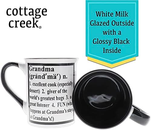 Cottage Creek Büyükanne Büyükbaba Kupaları, İki 16ozluk Set. Seramik Kahve Kupaları, Büyükanne ve Büyükbaba Hediyeleri