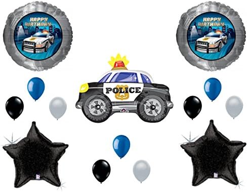 Polis arabası Doğum günü balonlar dekorasyon malzemeleri parti polisler hukuk pençe devriye mavi yaşıyor