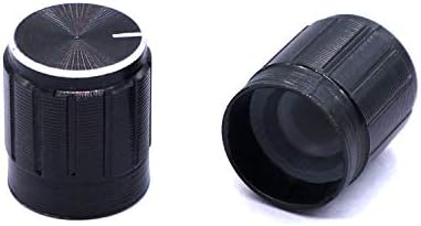 Taıss 10 adet Gümüş Ton Üst Döner Topuzlar için 6.4 mm / 0.25 Dia. Anahtar Düğmesi + 10 adet Siyah Metal 6mm Tırtıllı