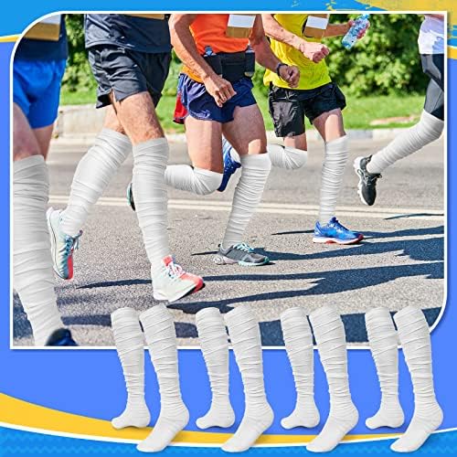 Vabean 8 Pairs Uzun futbolcu çorapları Ezme futbolcu çorapları Ekstra Uzun Yastıklı Kaymaz spor çorapları Erkekler