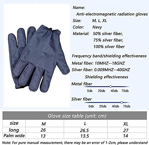 DARZYS EMF Anti-Tecavüz Kıyafetleri, koruyucu eldivenler 5G Anti-Tecavüz elektromanyetik Radyasyon, Gümüş Elyaf