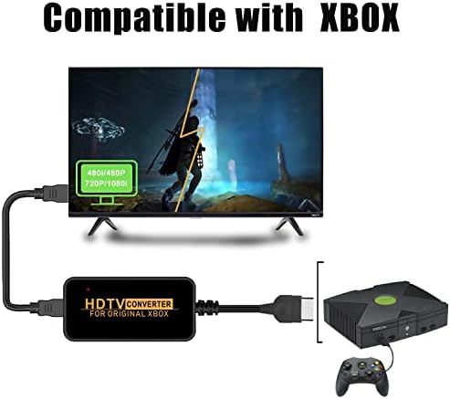 Tectra Orijinal Xbox HDMI Dönüştürücü, HD Bağlantı Kablosu için Orijinal Xbox Dönüştürmek HDTV, destek 1080 P/720