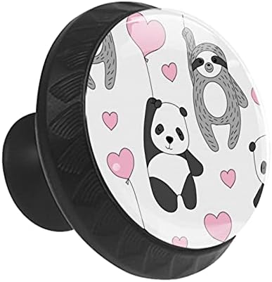 12 Adet Sevimli Panda Tembellik Sinek Balonlar Cam Topuzlar Dresser Çekmeceler, 1.37 x 1.10 in Yuvarlak Mutfak Dolabı