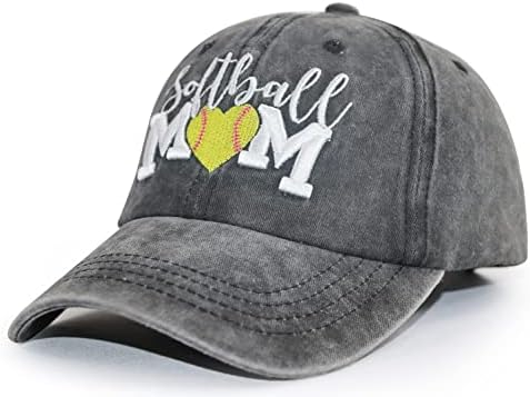 MANMESH HATT Sıkıntılı beyzbol şapkası Kadınlar için, Softbol Anne Ayarlanabilir Yıkanmış İşlemeli güneş şapkası