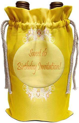 3dRose Edmond Hogge Jr Doğum Günleri-Gold Sweet 16 Doğum Günü Davetiyeleri - Şarap Poşeti (wbg_38824_1)