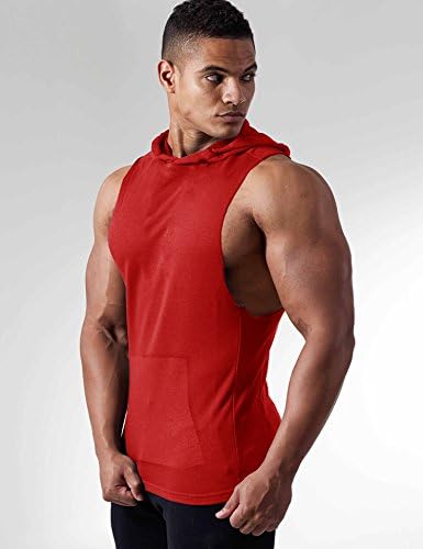 COOFANDY erkek Egzersiz kapüşonlu tankı Üstleri Vücut Geliştirme Kas Kesim T Shirt Kolsuz spor salonu kapüşonluları