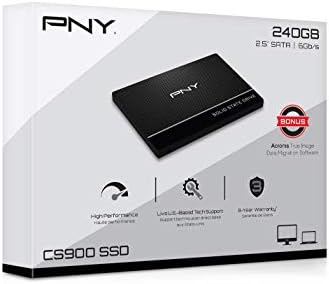 PNY SSD 240GB CS900 2.5 Sata III Dahili Katı Hal Sürücüsü SSD (SSD7CS900-240-RB) Paketi (1) Stromboli SSD/HDD Muhafazası