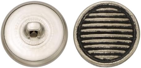 C & C Metal Ürünleri 5275 Kalın Astarlı Dış Görünüm Metal Düğme, 36 Numara Ligne, Antik Nikel, 36'lı Paket