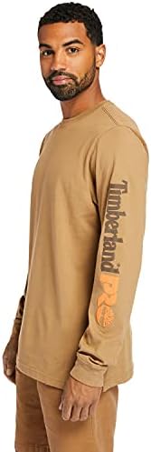 Logolu Timberland PRO Erkek Taban Plakası Karışımlı Uzun Kollu Tişört