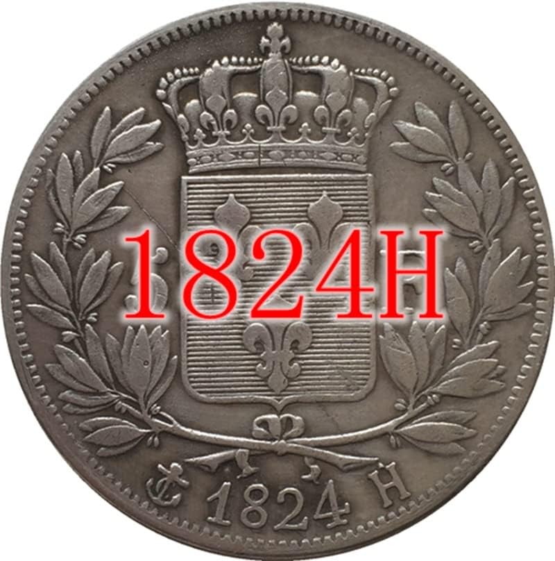 QİNGFENG 12 Farklı Tarih Fransız Paraları Saf Bakır Gümüş Kaplama Antika Gümüş Dolar Para El Sanatları Darbe olabilir