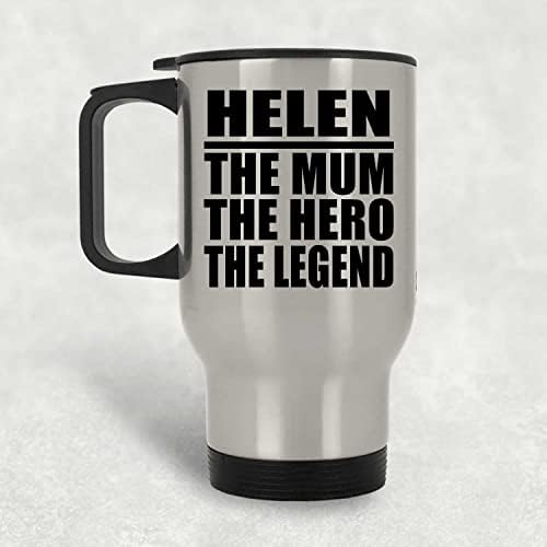 Designsify Helen Anne Kahraman Efsane, Gümüş Seyahat kupa 14 oz Paslanmaz Çelik termos kupa, hediyeler için Doğum