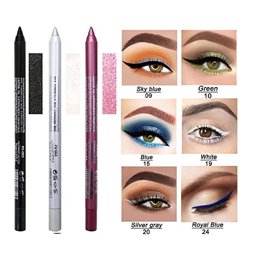 2 colros Eyeliner Kalem, Göz Farı Kalemi, İnci Eyeliner Seti Metalik Eyeliner Kalem Kadınlar için Glitter Eyeliner