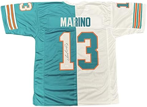 Dan Marino Miami Dolphins İmzalı İmza Özel Jersey yarım / yarım Bölünmüş JSA Sertifikalı