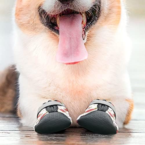 DDFS Pembe Köpek Ayakkabıları Yansıtıcı Kayışlarla Rahat Köpek Çizmeleri Yumuşak Köpek Pençe Koruyucu Açık Kapalı