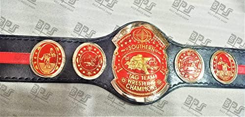 BPS Customized Southern Tag Team World Heavyweight Wrestling Championship Şampiyonluk Kemeri, Siyah, Tek Beden Yetişkin